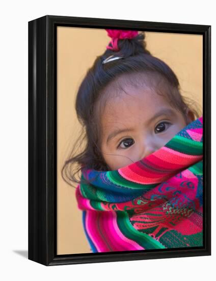 Portrait of a Young Indian Girl, Cusco, Peru-Keren Su-Framed Premier Image Canvas