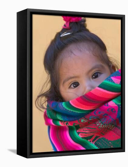 Portrait of a Young Indian Girl, Cusco, Peru-Keren Su-Framed Premier Image Canvas