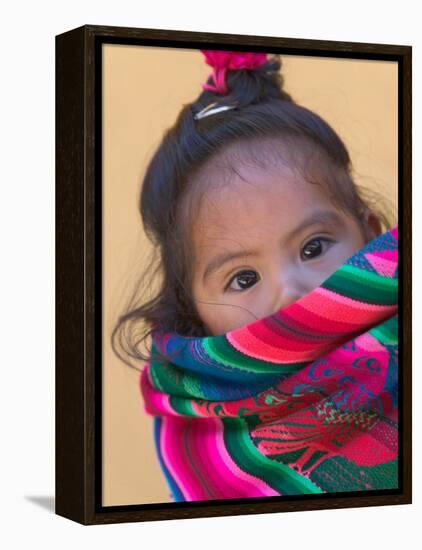 Portrait of a Young Indian Girl, Cusco, Peru-Keren Su-Framed Premier Image Canvas