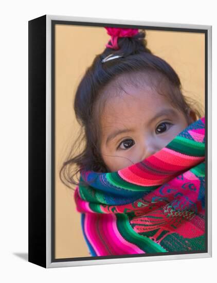 Portrait of a Young Indian Girl, Cusco, Peru-Keren Su-Framed Premier Image Canvas