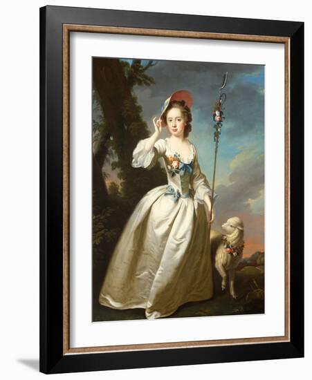 Portrait of a Young Lady as a Shepherdess-Thomas Hudson-Framed Giclee Print