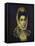 Portrait of a Young Lady, Bust Length, Wearing a Black Dress with a White Lace Collar and…-El Greco-Framed Premier Image Canvas