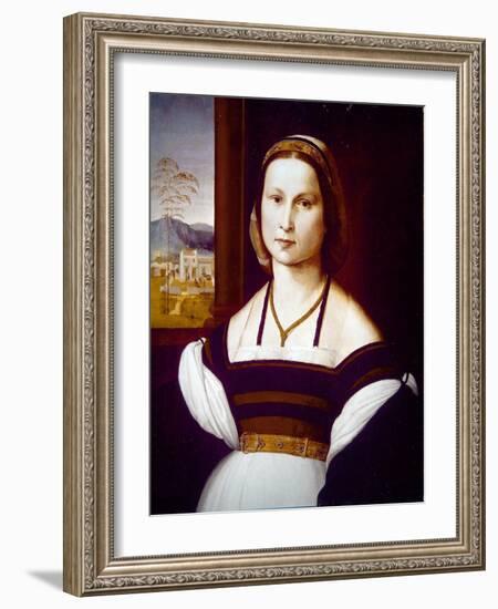 Portrait of a Young Lady (On Panel)-Mariotto Albertinelli-Framed Giclee Print