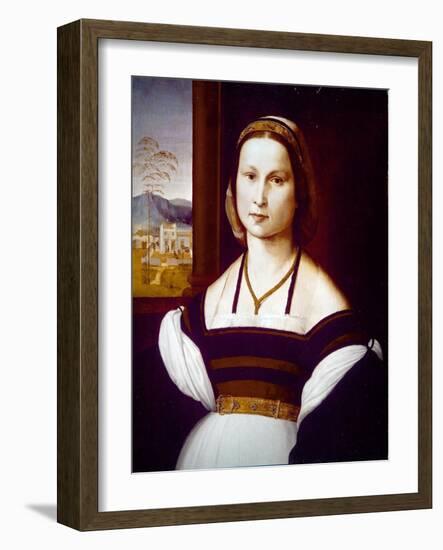 Portrait of a Young Lady (On Panel)-Mariotto Albertinelli-Framed Giclee Print