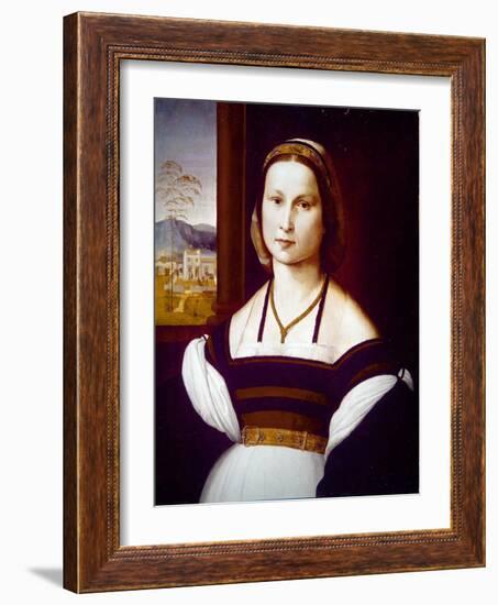 Portrait of a Young Lady (On Panel)-Mariotto Albertinelli-Framed Giclee Print