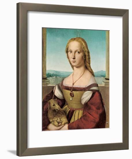 Portrait of a Young Lady with a Unicorn, 1505-1506-Raphael-Framed Giclee Print