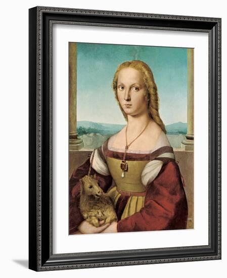 Portrait of a Young Lady with a Unicorn, 1505-1506-Raphael-Framed Giclee Print