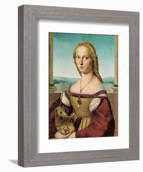 Portrait of a Young Lady with a Unicorn, 1505-1506-Raphael-Framed Giclee Print