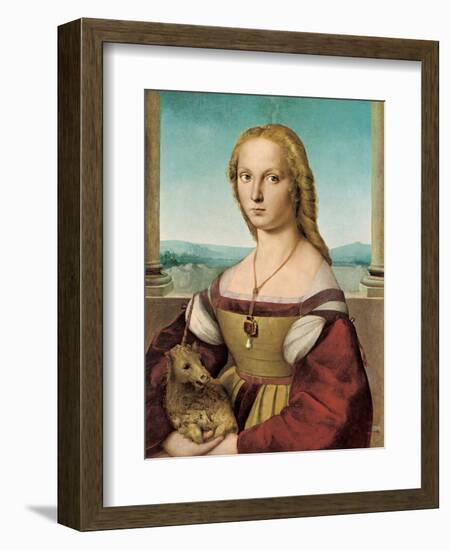 Portrait of a Young Lady with a Unicorn, 1505-1506-Raphael-Framed Giclee Print