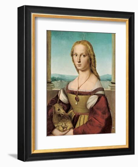 Portrait of a Young Lady with a Unicorn, 1505-1506-Raphael-Framed Giclee Print