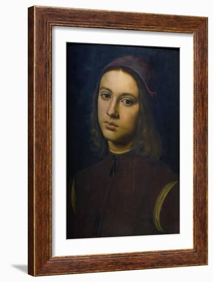 Portrait of a Young Man, 1495-Pietro Perugino-Framed Giclee Print