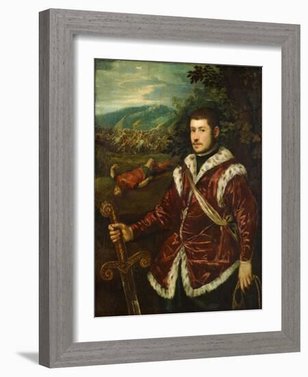 Portrait of a Young Man as David, Ca 1555-Jacopo Tintoretto-Framed Giclee Print