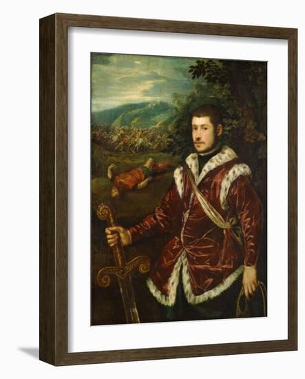 Portrait of a Young Man as David, Ca 1555-Jacopo Tintoretto-Framed Giclee Print