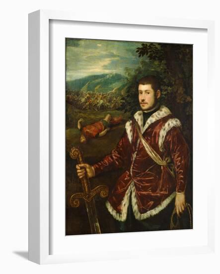 Portrait of a Young Man as David, Ca 1555-Jacopo Tintoretto-Framed Giclee Print