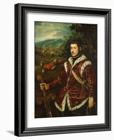 Portrait of a Young Man as David, Ca 1555-Jacopo Tintoretto-Framed Giclee Print