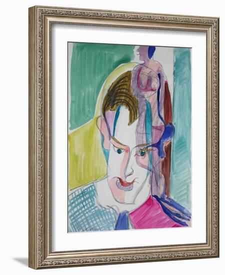 Portrait of a Young Man by Ernst Ludwig Kirchner-Ernst Ludwig Kirchner-Framed Giclee Print