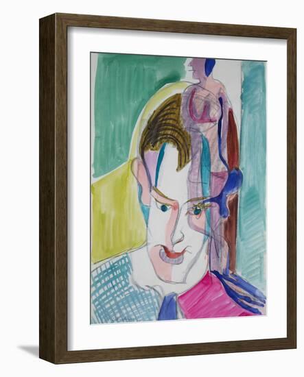 Portrait of a Young Man by Ernst Ludwig Kirchner-Ernst Ludwig Kirchner-Framed Giclee Print