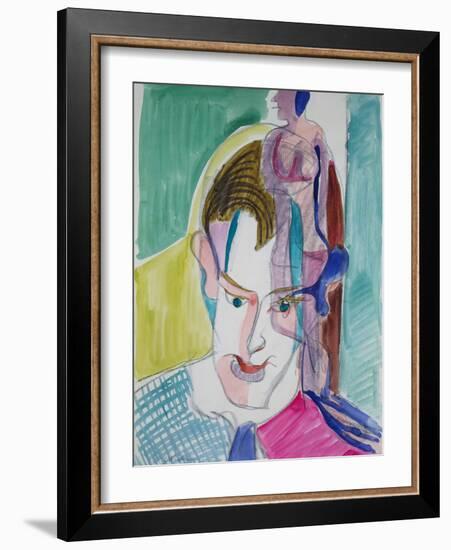 Portrait of a Young Man by Ernst Ludwig Kirchner-Ernst Ludwig Kirchner-Framed Giclee Print