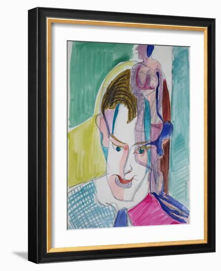 Portrait of a Young Man by Ernst Ludwig Kirchner-Ernst Ludwig Kirchner-Framed Giclee Print