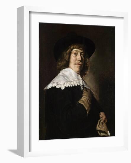 Portrait of a Young Man Holding a Glove, C1650-Frans Hals-Framed Giclee Print