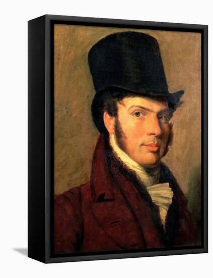 Portrait of a Young Man in a Top Hat-Jacques-Laurent Agasse-Framed Premier Image Canvas