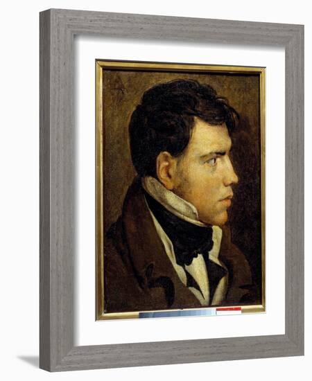 Portrait of a Young Man Painting by Jean Auguste Dominique Ingres (1780-1867) 19Th Century Sun. 0,3-Jean Auguste Dominique Ingres-Framed Giclee Print