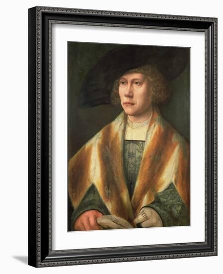 Portrait of a Young Man, Possibly a Self Portrait, C.1520 (Panel)-Bernard van Orley-Framed Giclee Print