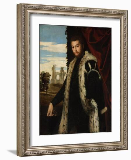 Portrait of a Young Man Wearing Lynx Fur-Paolo Veronese-Framed Giclee Print