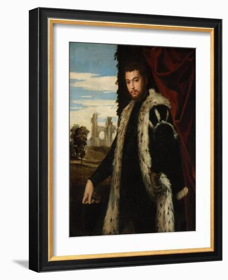 Portrait of a Young Man Wearing Lynx Fur-Paolo Veronese-Framed Giclee Print