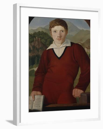 Portrait of a Young Man with a Copy of the Nibelungenlied, 1800-Joseph Wintergerst-Framed Giclee Print