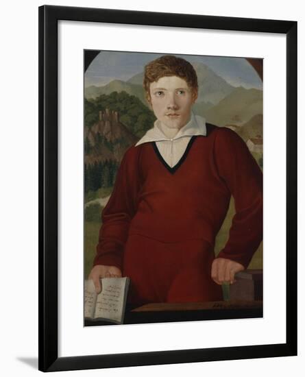 Portrait of a Young Man with a Copy of the Nibelungenlied, 1800-Joseph Wintergerst-Framed Giclee Print