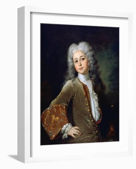 Portrait of a Young Man with a Wig-Nicolas de Largillière-Framed Giclee Print