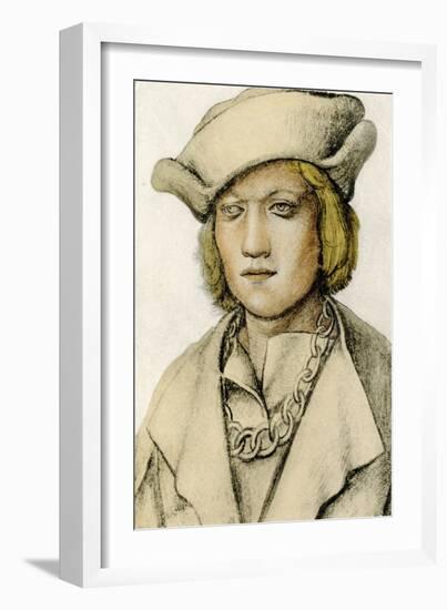 Portrait of a Young Man with Hat-Lucas the Elder Cranach-Framed Giclee Print