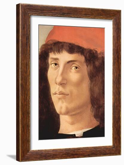 Portrait of a Young Man with Red Cap-Sandro Botticelli-Framed Art Print