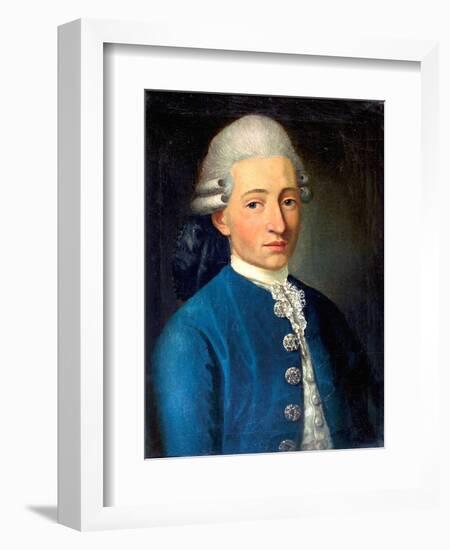 Portrait of a Young Man (Wolfgang Amadeus Mozar), 1772-J. B. Delahaye-Framed Giclee Print