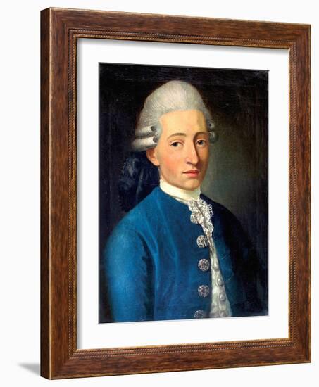 Portrait of a Young Man (Wolfgang Amadeus Mozar), 1772-J. B. Delahaye-Framed Giclee Print