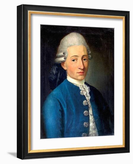 Portrait of a Young Man (Wolfgang Amadeus Mozar), 1772-J. B. Delahaye-Framed Giclee Print