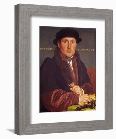 Portrait of a Young Merchant (Supposedly Hans Von Muffel from Nuremberg)-Hans Holbein the Younger-Framed Giclee Print