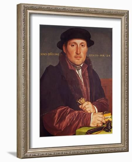 Portrait of a Young Merchant (Supposedly Hans Von Muffel from Nuremberg)-Hans Holbein the Younger-Framed Giclee Print