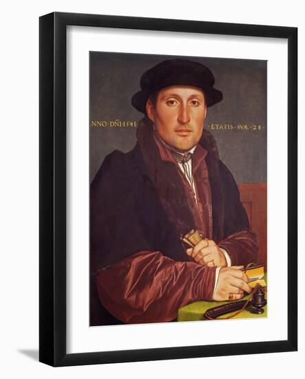 Portrait of a Young Merchant (Supposedly Hans Von Muffel from Nuremberg)-Hans Holbein the Younger-Framed Giclee Print