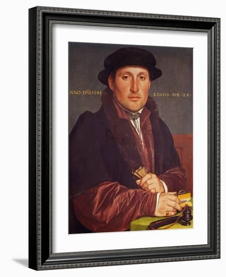 Portrait of a Young Merchant (Supposedly Hans Von Muffel from Nuremberg)-Hans Holbein the Younger-Framed Giclee Print