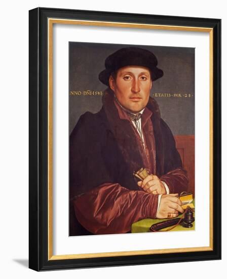 Portrait of a Young Merchant (Supposedly Hans Von Muffel from Nuremberg)-Hans Holbein the Younger-Framed Giclee Print