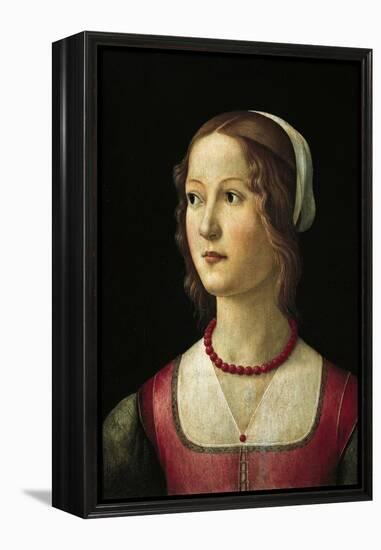 Portrait of a young woman - 1485-Domenico Ghirlandaio-Framed Premier Image Canvas