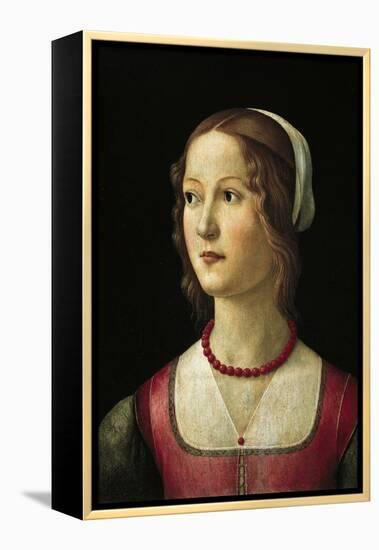 Portrait of a young woman - 1485-Domenico Ghirlandaio-Framed Premier Image Canvas