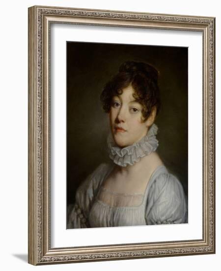 Portrait of a Young Woman, 1790-1805 (Oil on Panel)-Jean Baptiste Greuze-Framed Giclee Print