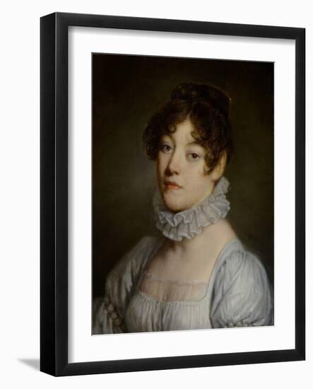 Portrait of a Young Woman, 1790-1805 (Oil on Panel)-Jean Baptiste Greuze-Framed Giclee Print