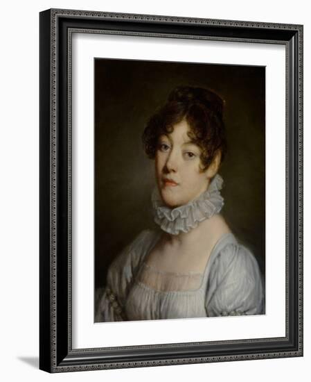 Portrait of a Young Woman, 1790-1805 (Oil on Panel)-Jean Baptiste Greuze-Framed Giclee Print