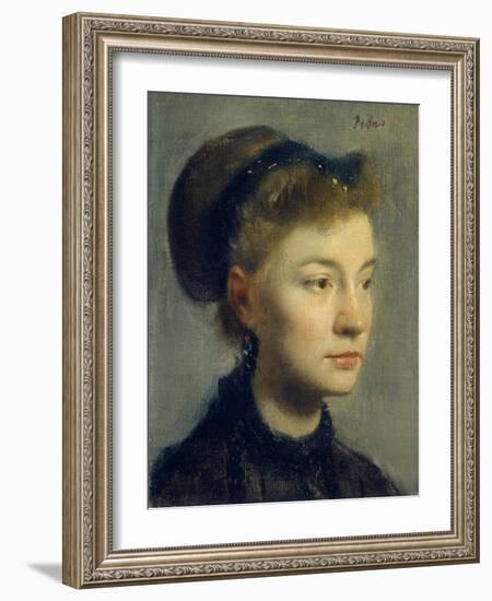 Portrait of a Young Woman. 1867-Edgar Degas-Framed Art Print