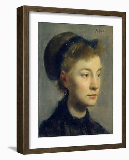 Portrait of a Young Woman. 1867-Edgar Degas-Framed Art Print