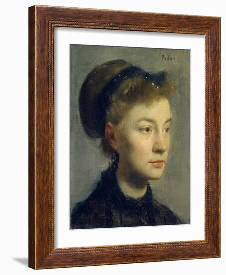 Portrait of a Young Woman. 1867-Edgar Degas-Framed Art Print